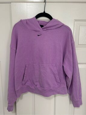 Nike Women's Purple Cropped Pullover Hoodie